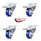Service Caster 3.5 Inch Blue Polyurethane Swivel Top Plate Caster Set with Total Lock Brake SCC-TTL20S3514-PPUB-BLUE-4 - alternate 6